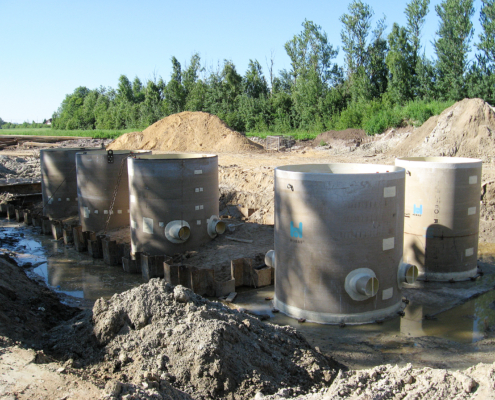 DN 3000 GRP Pump Shafts equipped with instruments for wastewater disposal in Russia