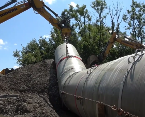 Amiblu GFK-Druckleitung Wasserkraftwerk Wangen