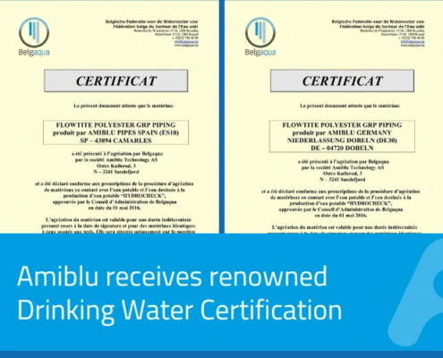 Amiblu receives drinking water certification from Belgaqua