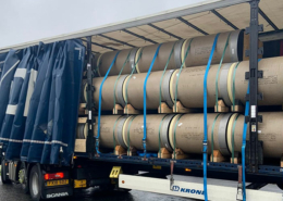 Delivery of Hobas jacking pipes to Bristol, UK January 2021