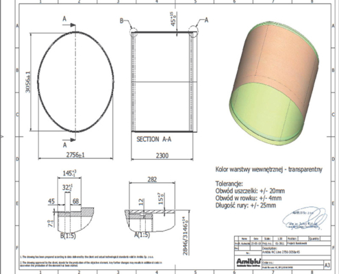 drawing Amiblu NC Line pipe for Burakowski collector