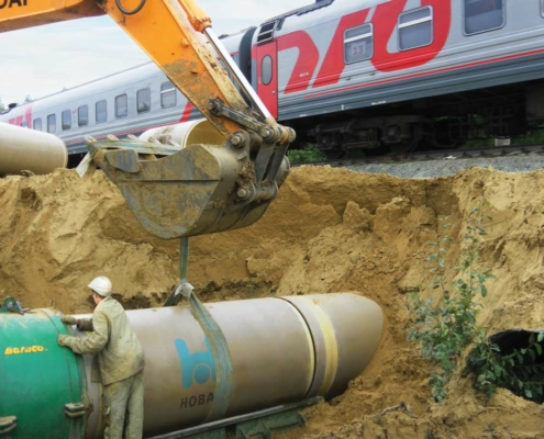 Hobas GRP Pipes Jacked under Russian Railway