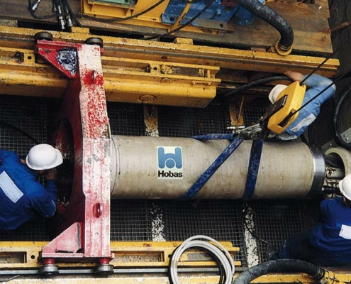 First Hobas GRP jacking project in the world in Hamburg, Germany 1982