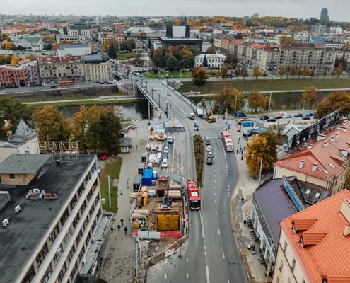 Microtunneling of Amiblu Hobas jacking pipes in the city center of Vilnius