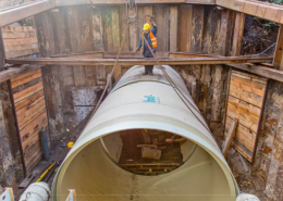 XXL Amiblu Hobas Pipe De 3600 jacked beneath railway in Gdańsk, PL