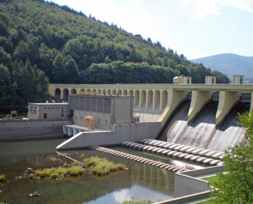 run-of-river hydropower plant Porąbka in Poland upgraded with Flowtite GRP pipes and fittings